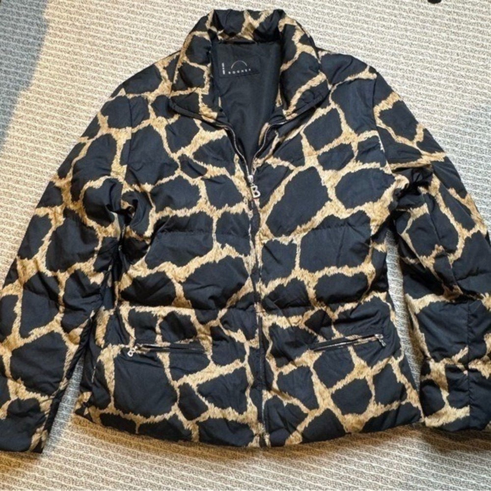 Bogner‎ Puffer Jacket Full Zip Giraffe Print Lightweight Quilted Coat